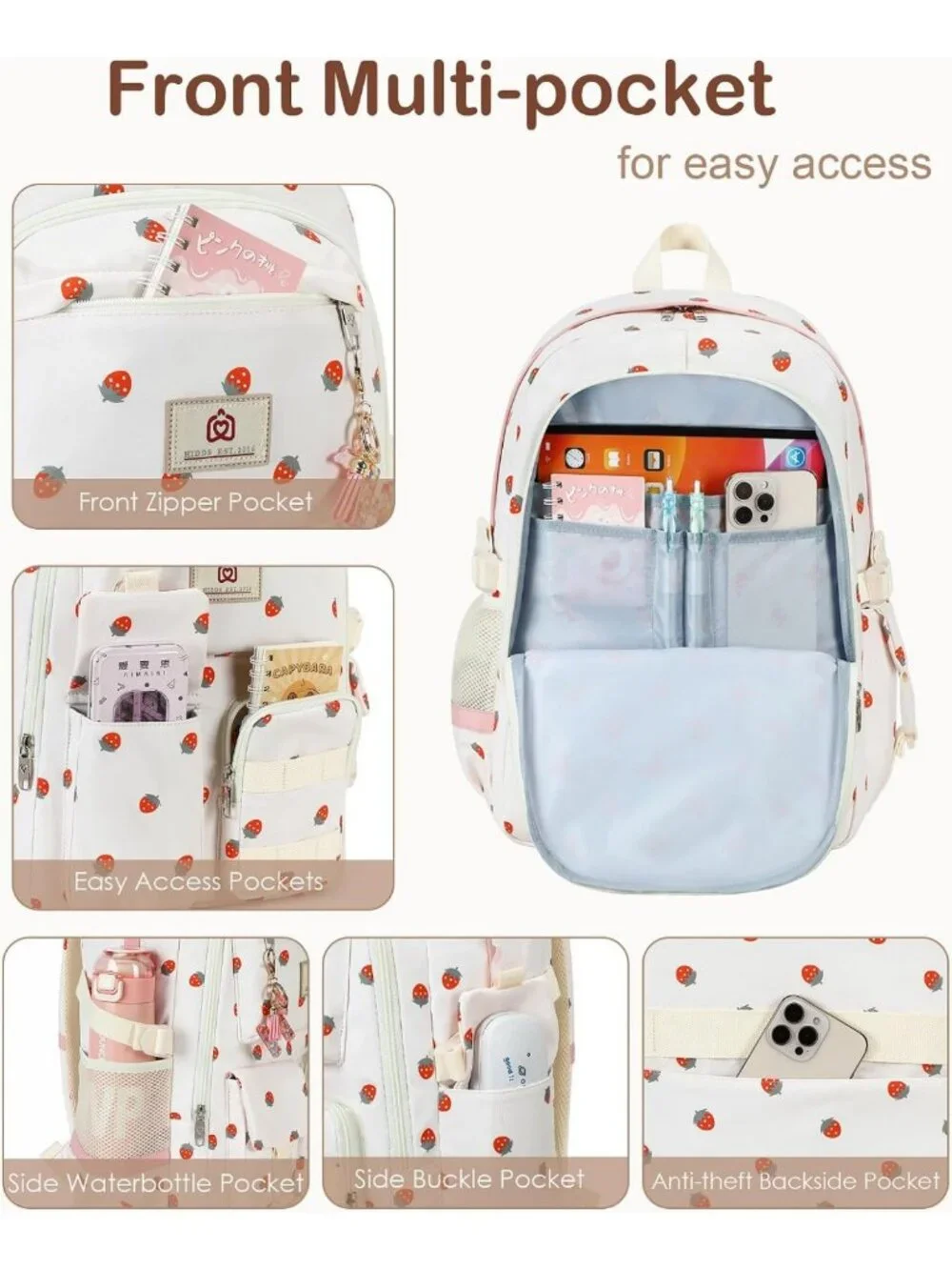 Cute Laptop Backpack for Teen Girls & Women, 15.6